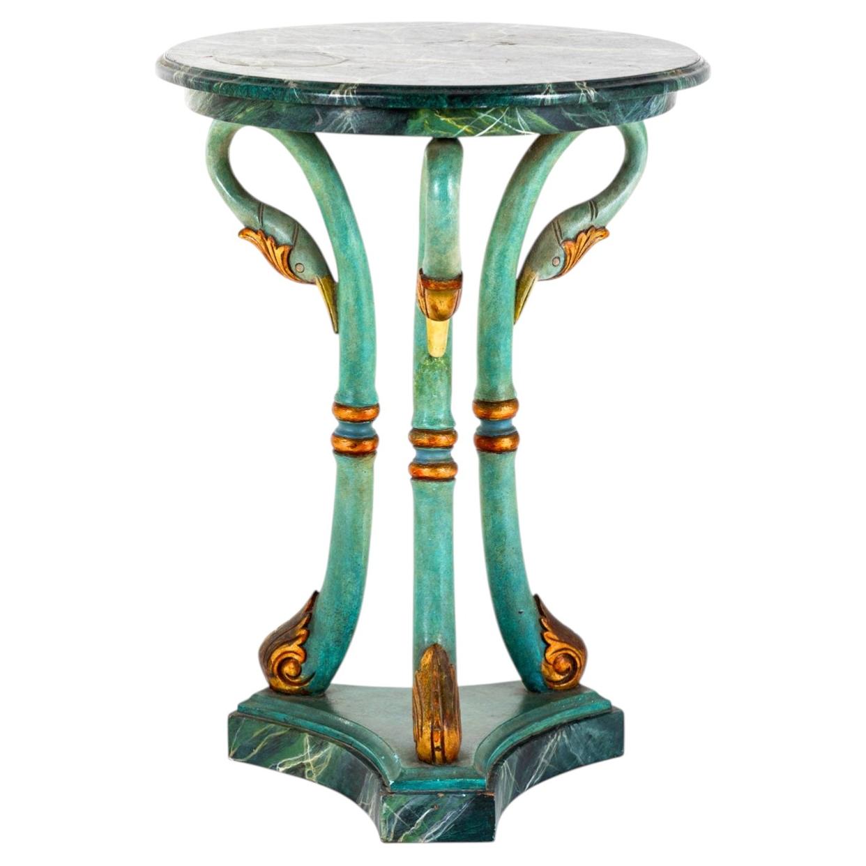 Early 20th Century Italian Art Deco Occasional Table with a Faux Marble Top