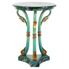 Early 20th Century Italian Art Deco Occasional Table with a Faux Marble Top