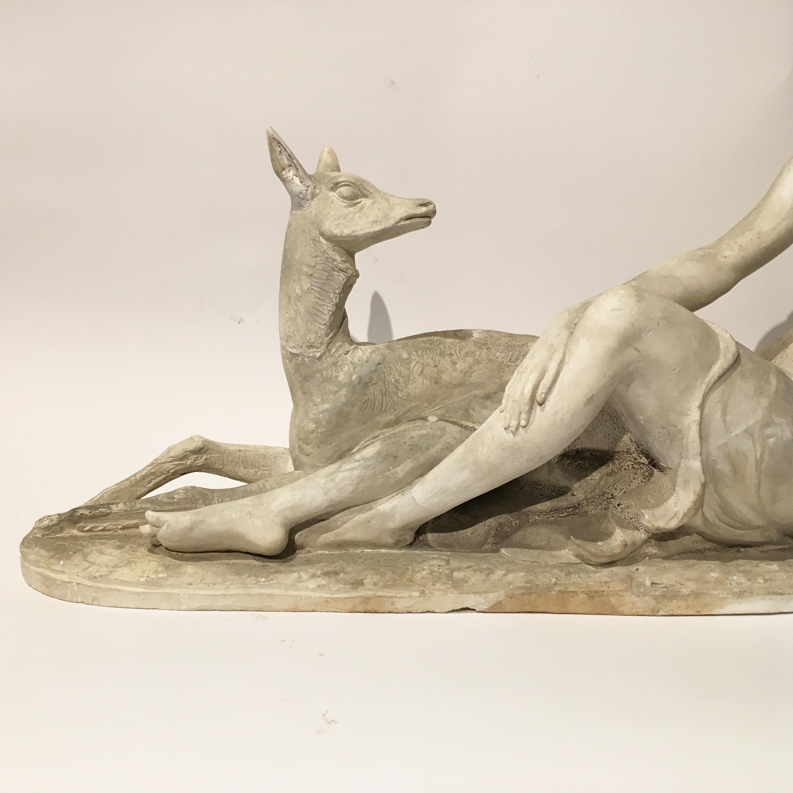 Early 20th Century Italian Art Deco Plaster Sculpture by Mario Bandini In Good Condition For Sale In Firenze, Tuscany