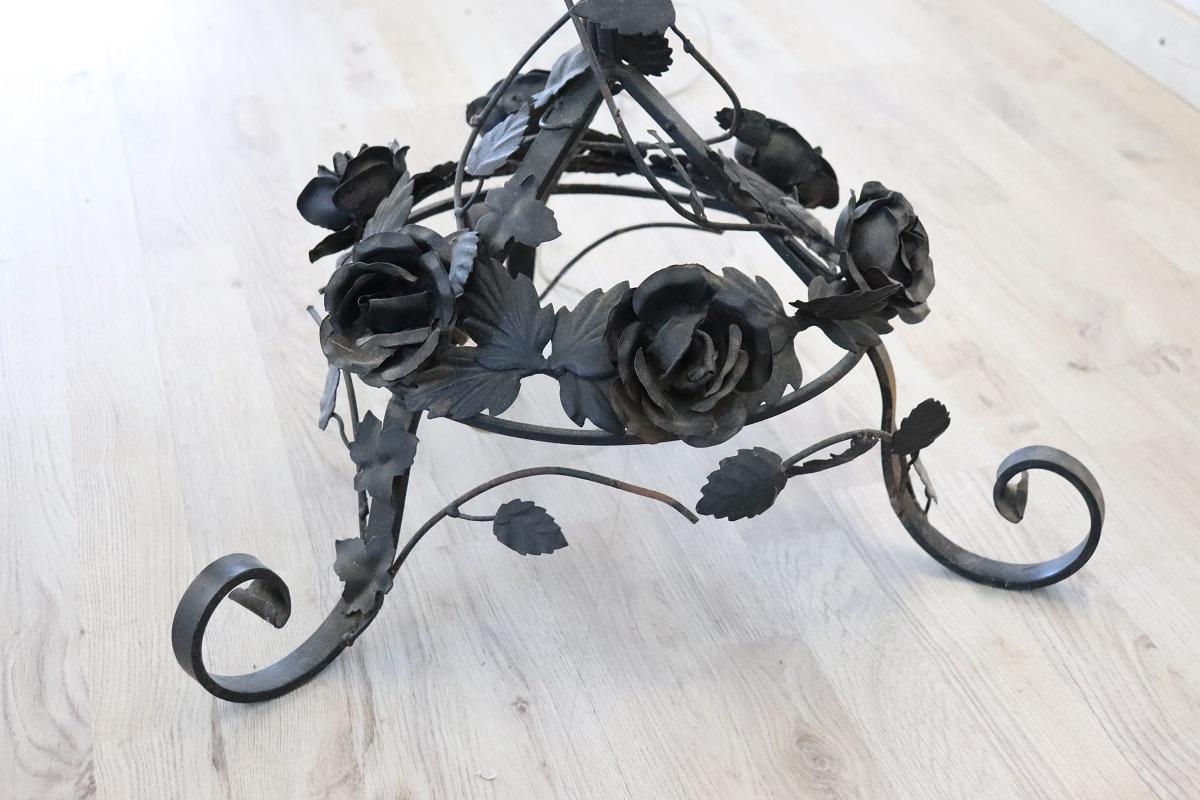 Early 20th Century Italian Art Nouveau Iron Floor Lamp For Sale 5
