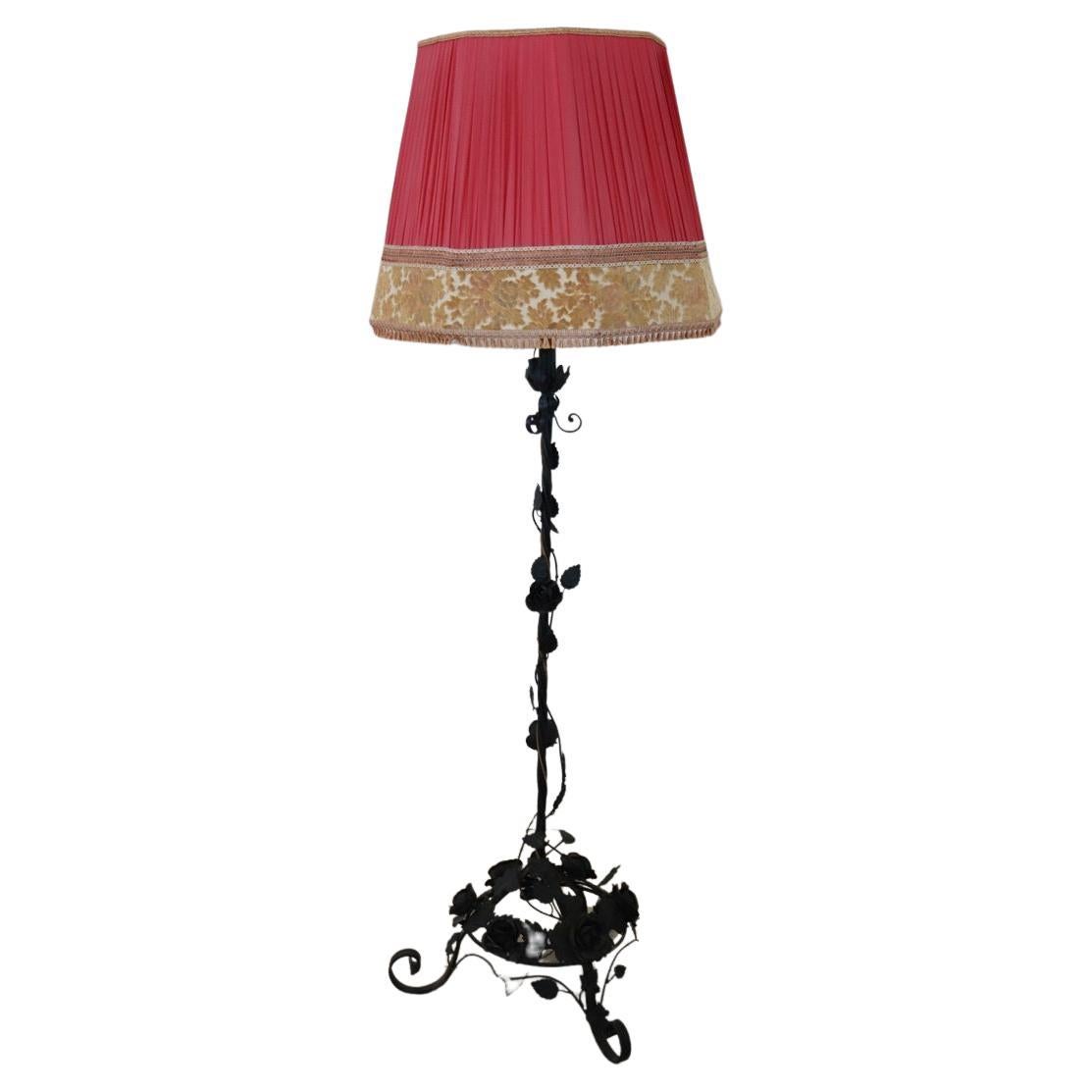 Early 20th Century Italian Art Nouveau Iron Floor Lamp For Sale
