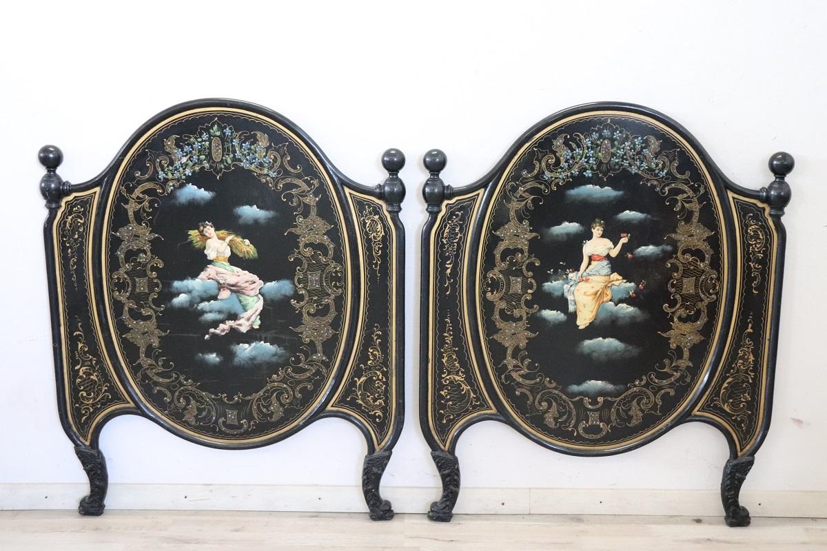 Paire de lits simples en fer Art Nouveau italien du début du 20e siècle en vente 3