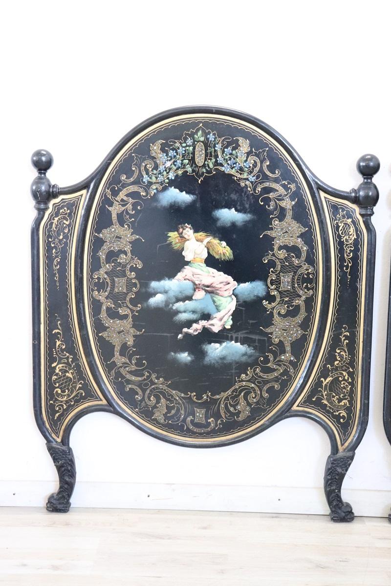 Paire de lits simples en fer Art Nouveau italien du début du 20e siècle en vente 4