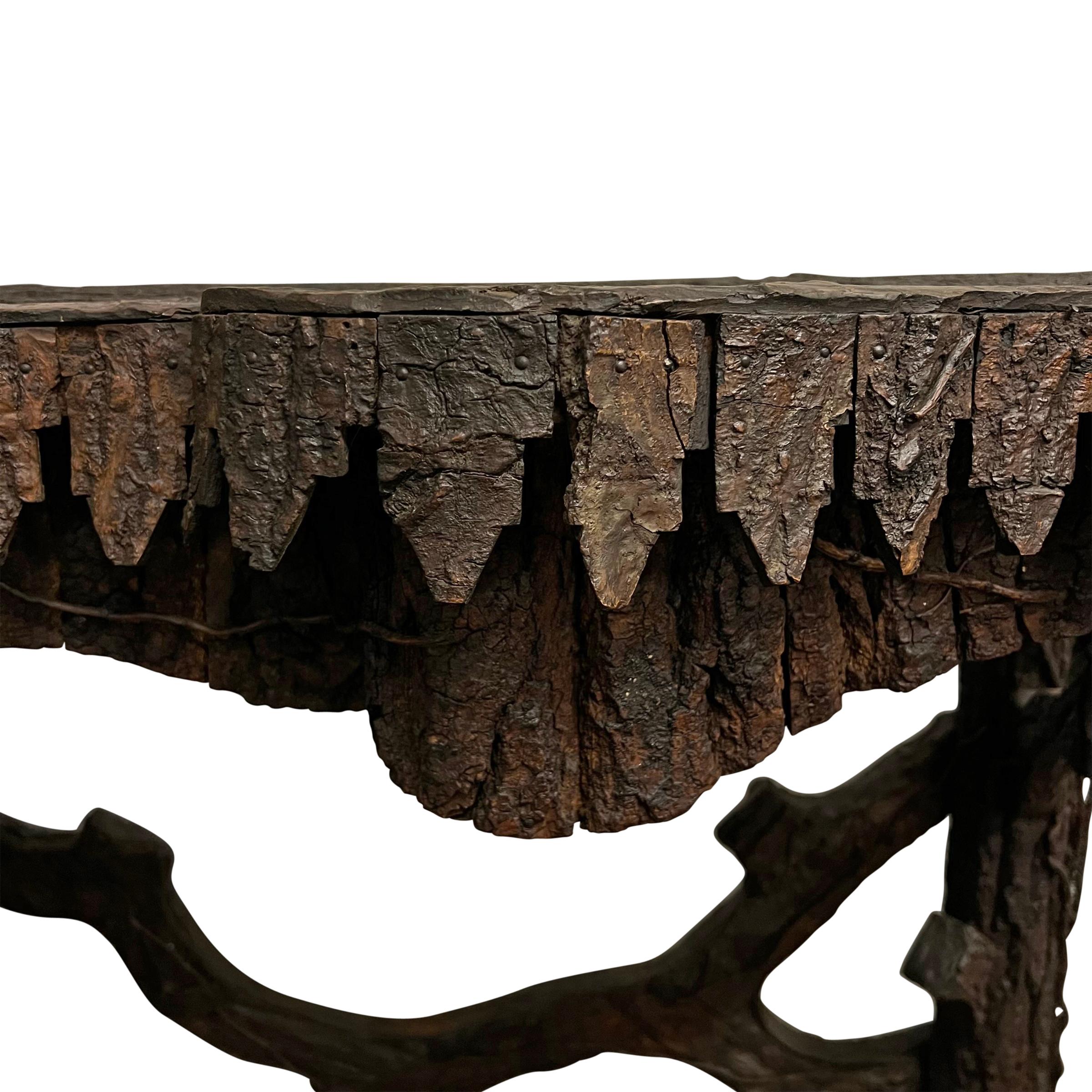 Early 20th Century Italian Bark Console Table from a Tyrolean Chalet 4