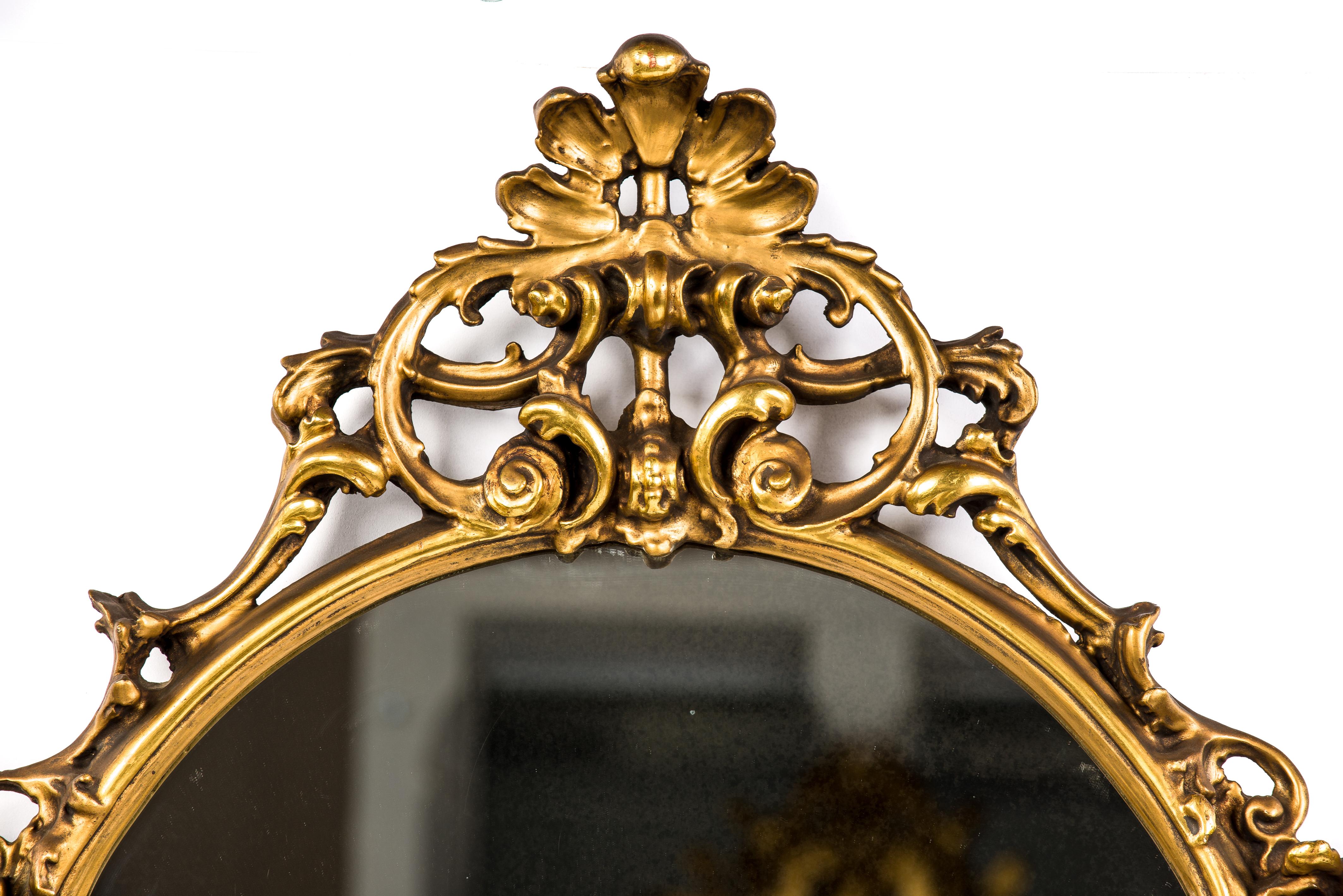 Frühes 20. Jahrhundert Italienischer Barock Konsolentisch aus geschnitztem Giltwood mit Spiegel im Angebot 2