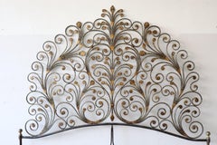 Early 20th Century Italian Baroque Style Gilded Wrought Iron Headboard