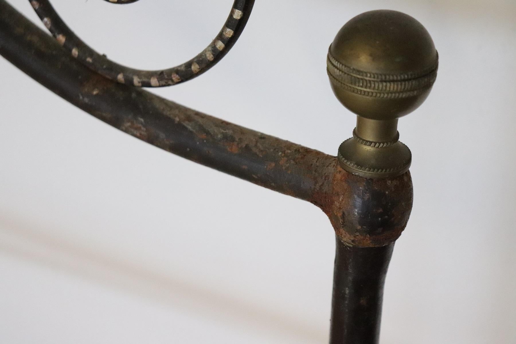Mid-20th Century Early 20th Century Italian Baroque Style Gilded Wrought Iron Headboard