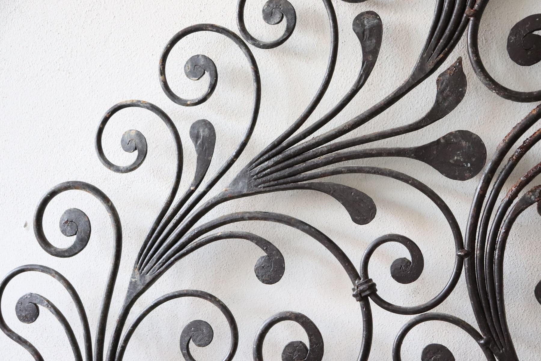 Early 20th Century Italian Baroque Style Gilded Wrought Iron Headboard 3
