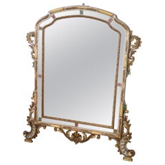 Early 20th Century Italian Baroque Style Lacquered and Gilded Wall Mirror