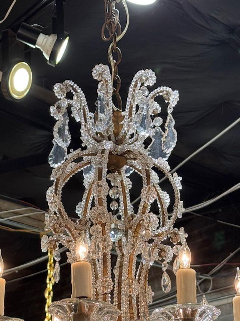 Lampadario di perline italiano dei primi del Novecento In condizioni buone in vendita a Dallas, TX