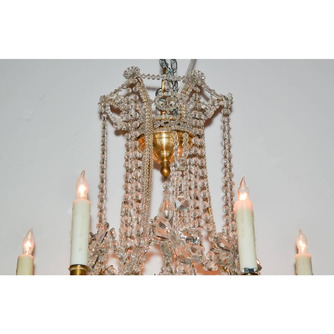 Early 20th Century Italian Beaded Chandelier 1