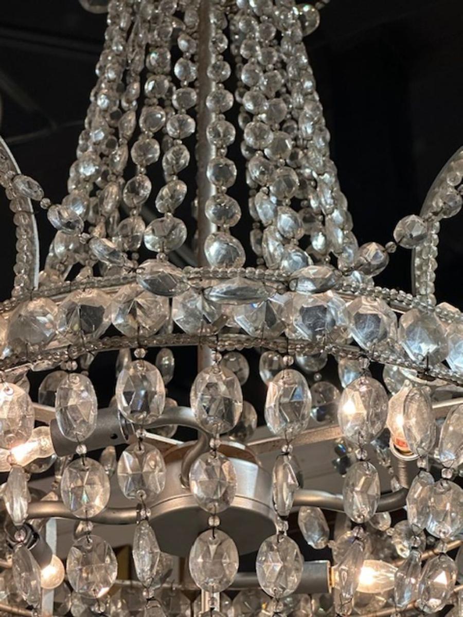 Cristal Lustre italien en cristal perlé du début du 20e siècle en vente
