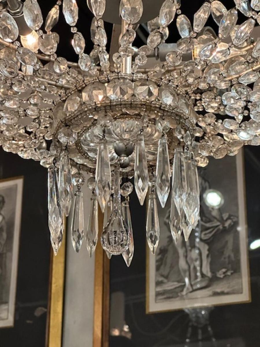 Lustre italien en cristal perlé du début du 20e siècle en vente 2