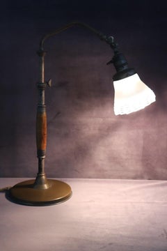 Early 20th Century Italian Brass and Glass Table Lamp