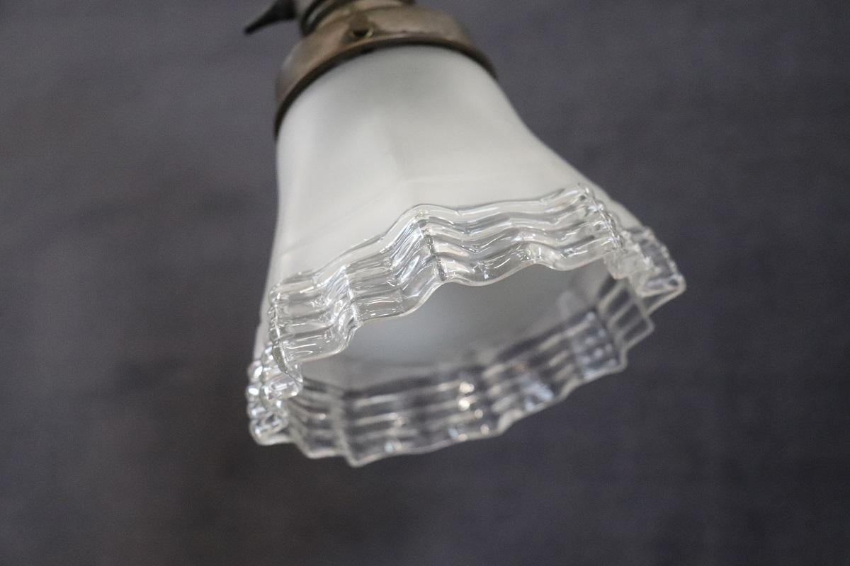 Italienische Tischlampe aus Messing und Glas aus dem frühen 20. Jahrhundert im Angebot 5
