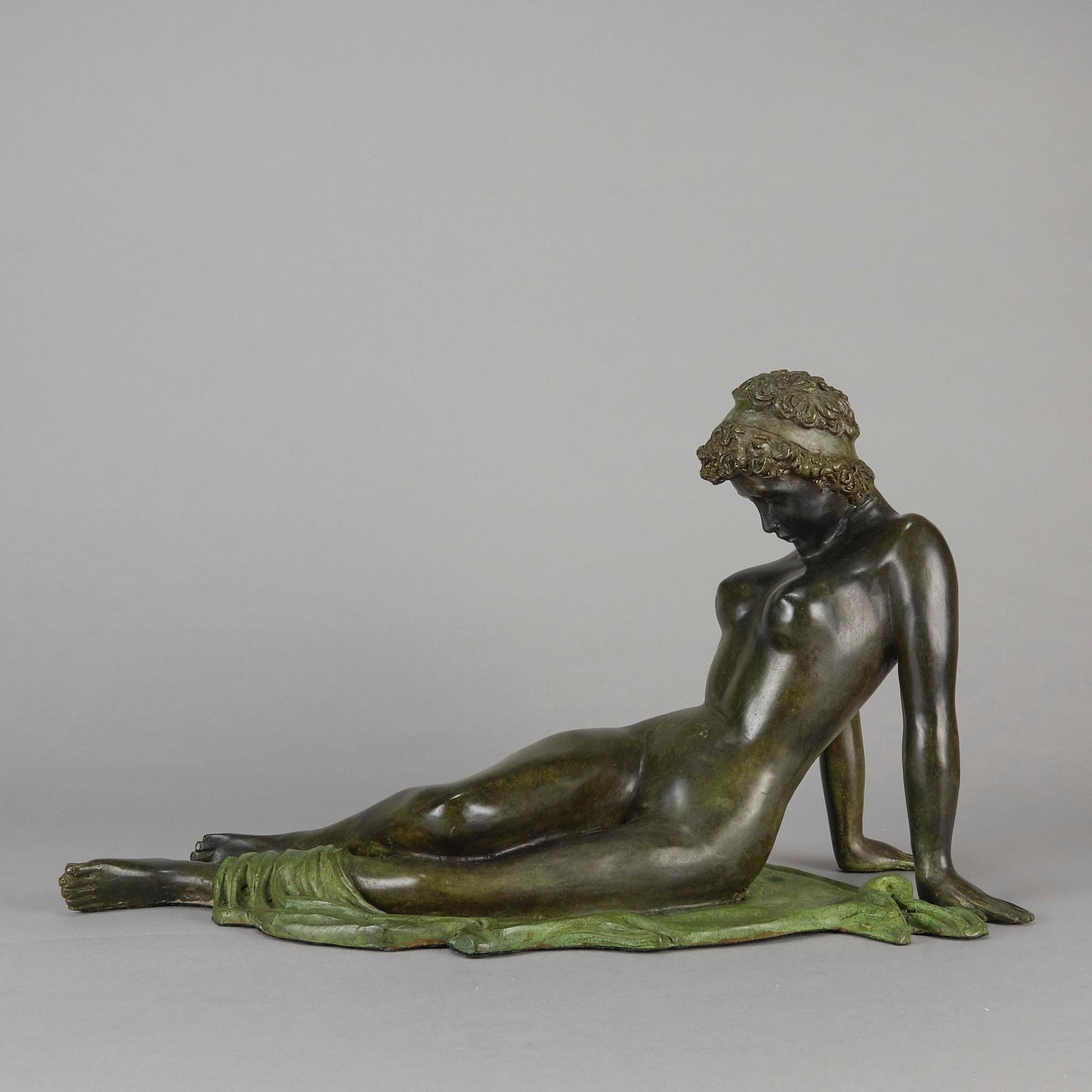 Art déco Bronze italien du début du 20e siècle intitulé 