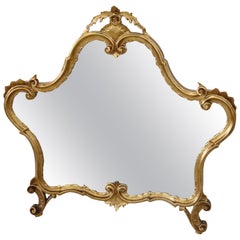Early 20th Century Italian Carved and Gilded Wood Wall Mirror