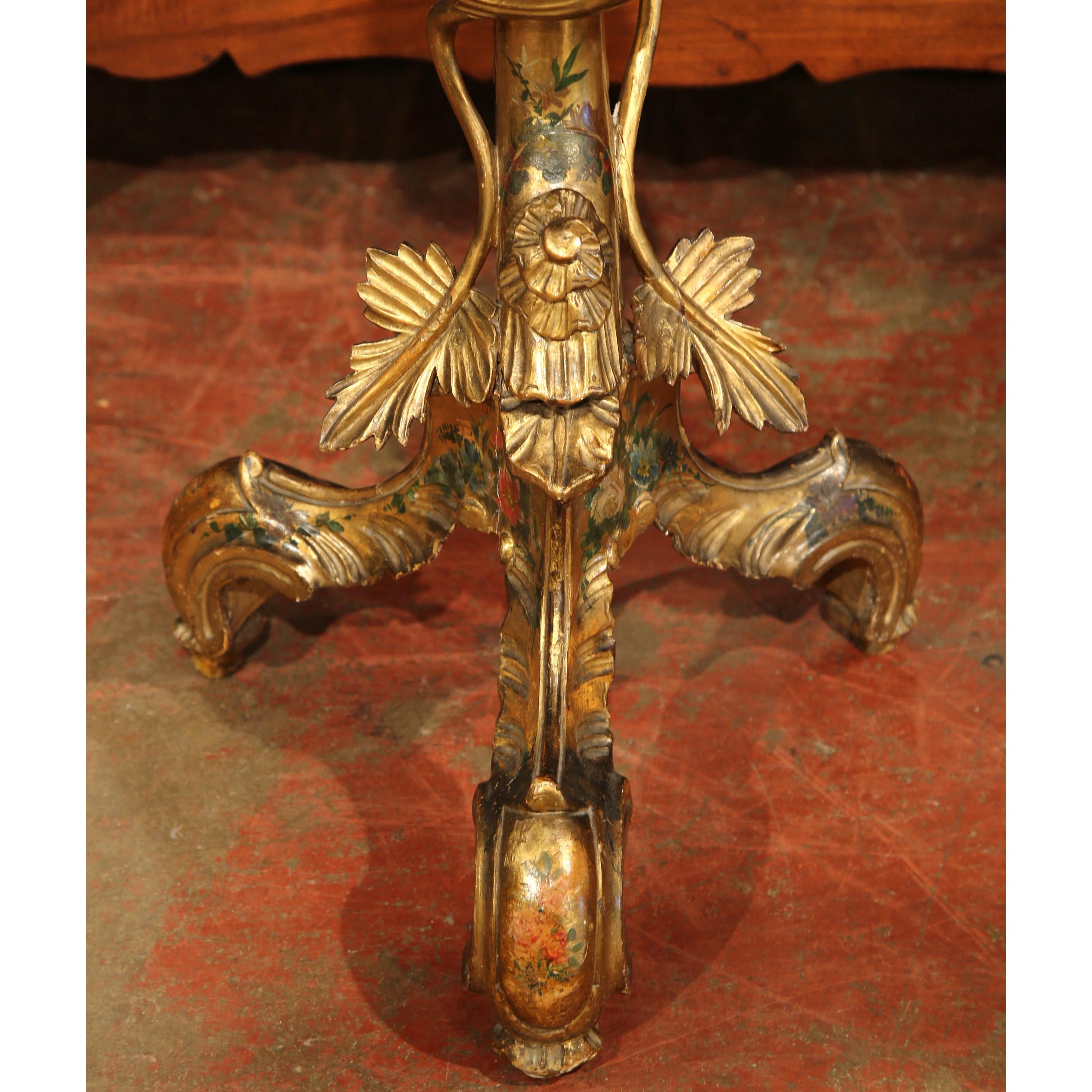 Early 20th Century Italian Carved Polychrome, Gilt and Painted Figure Side Table In Excellent Condition For Sale In Dallas, TX