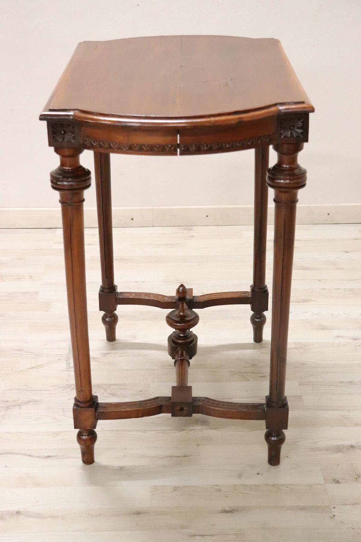 Early 20th Century Italian Carved Walnut Side Table 2