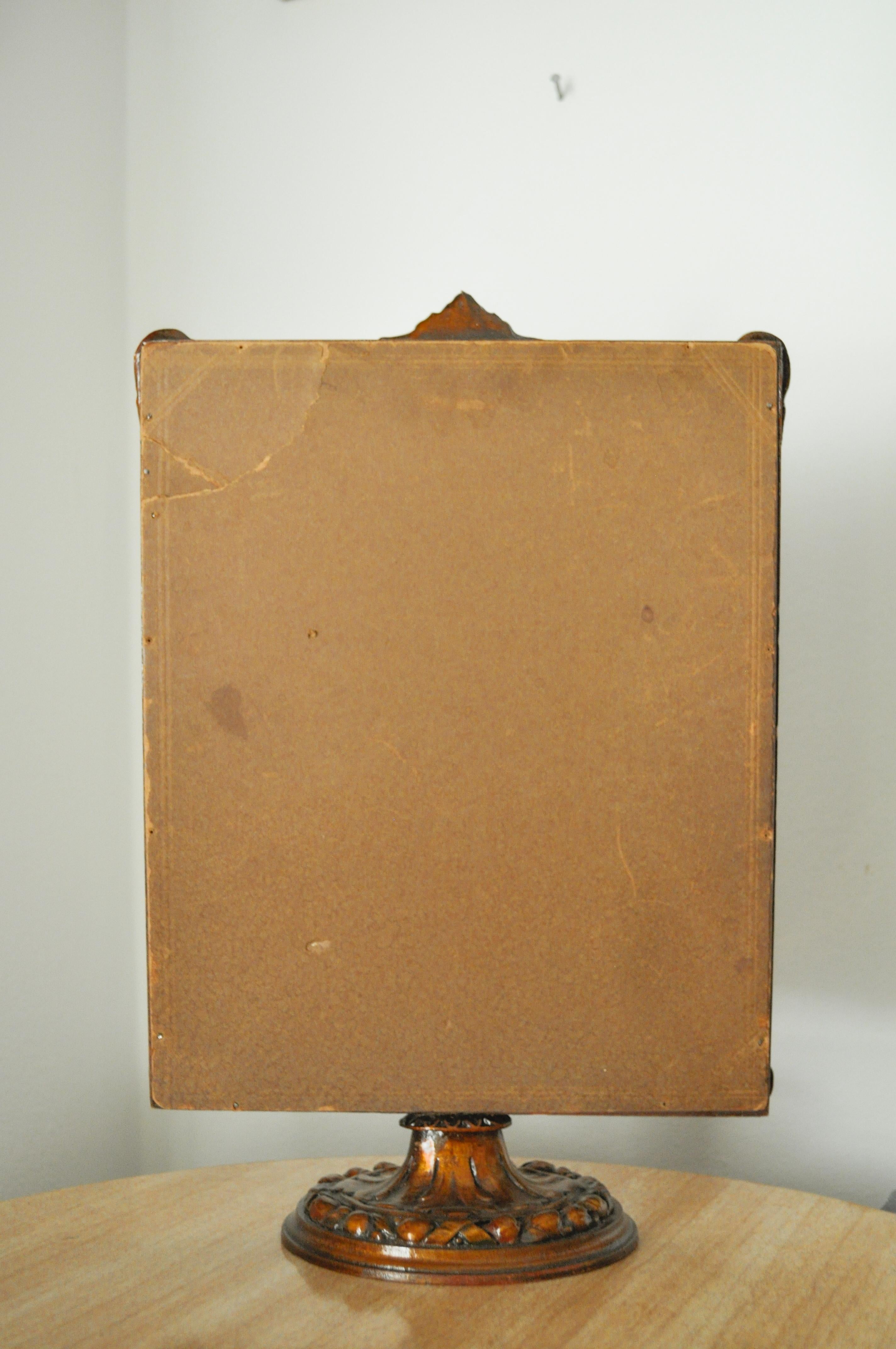 Early 20th Century Italian Carved Wood Art Nouveau Tabletop Frame For Sale 1