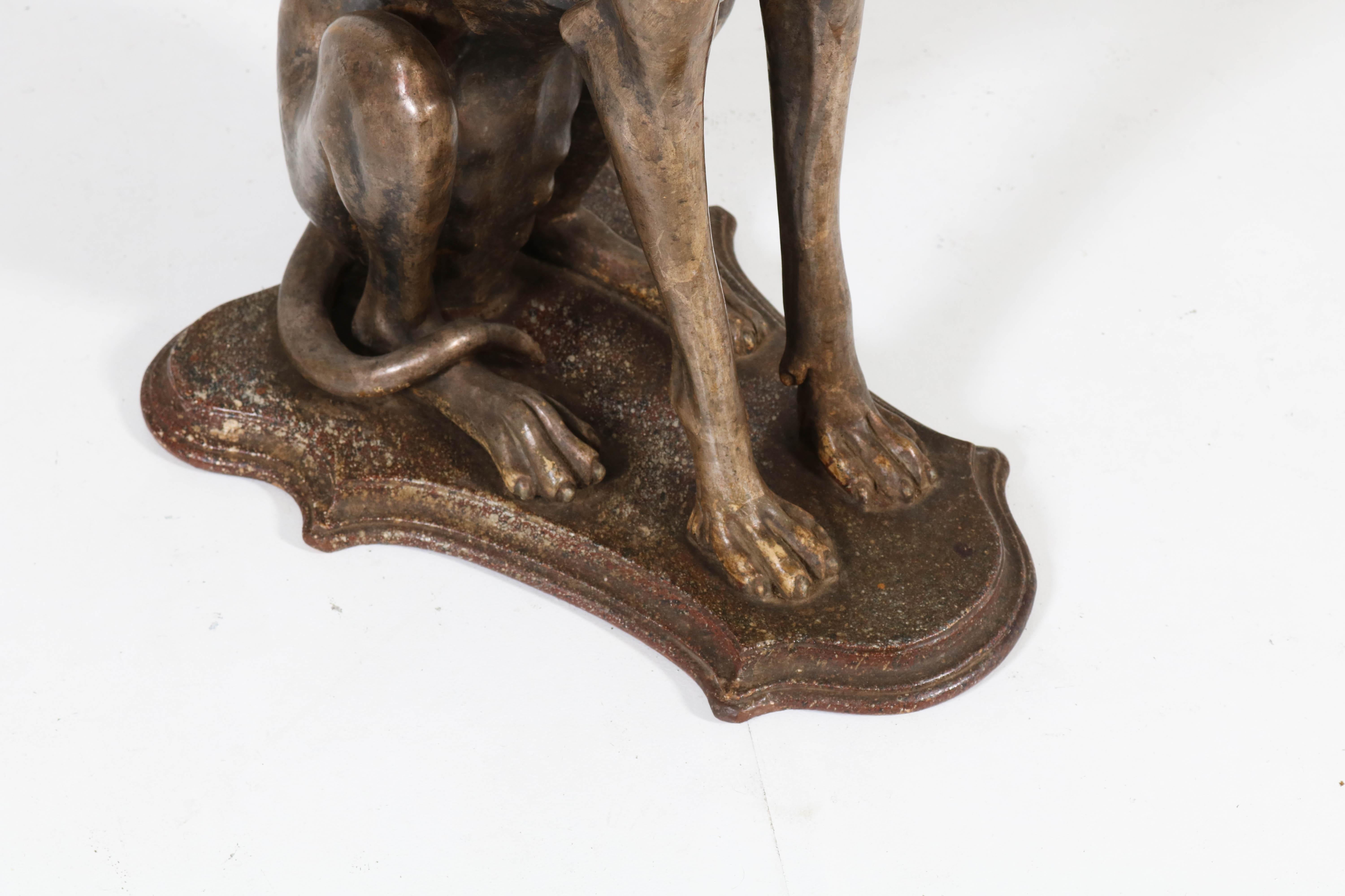 Early 20th Century Italian Carved Wood Seated Greyhound Sculptures 14