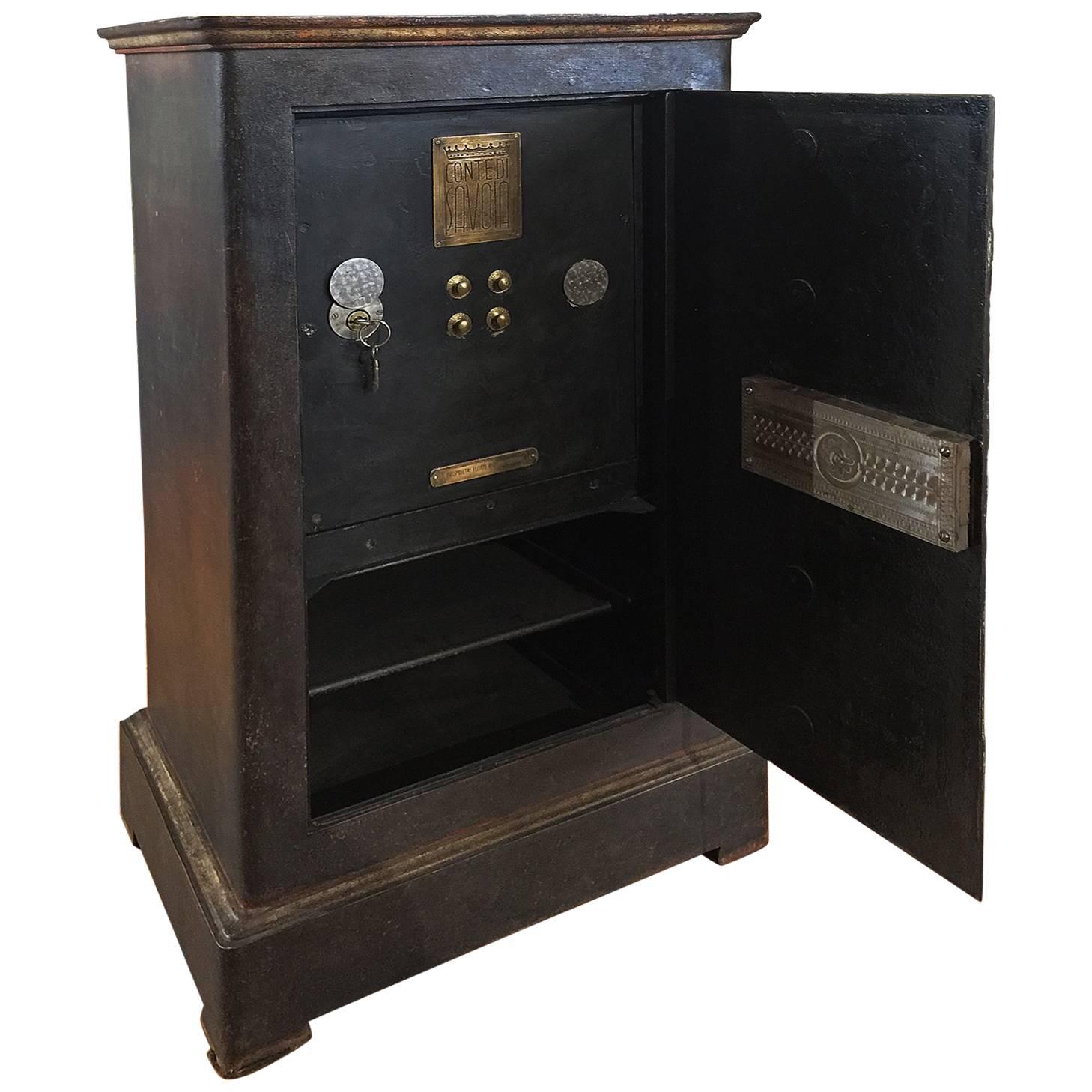 Early 20th Century Italian Cast Iron Safe from the Conte Di Savoia Ocean Liner