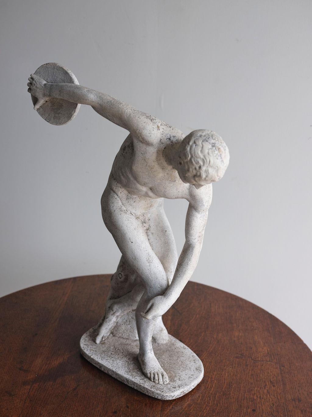 Neoclassical Early 20th Century Italian Classical Composite Figure of Discobulus For Sale