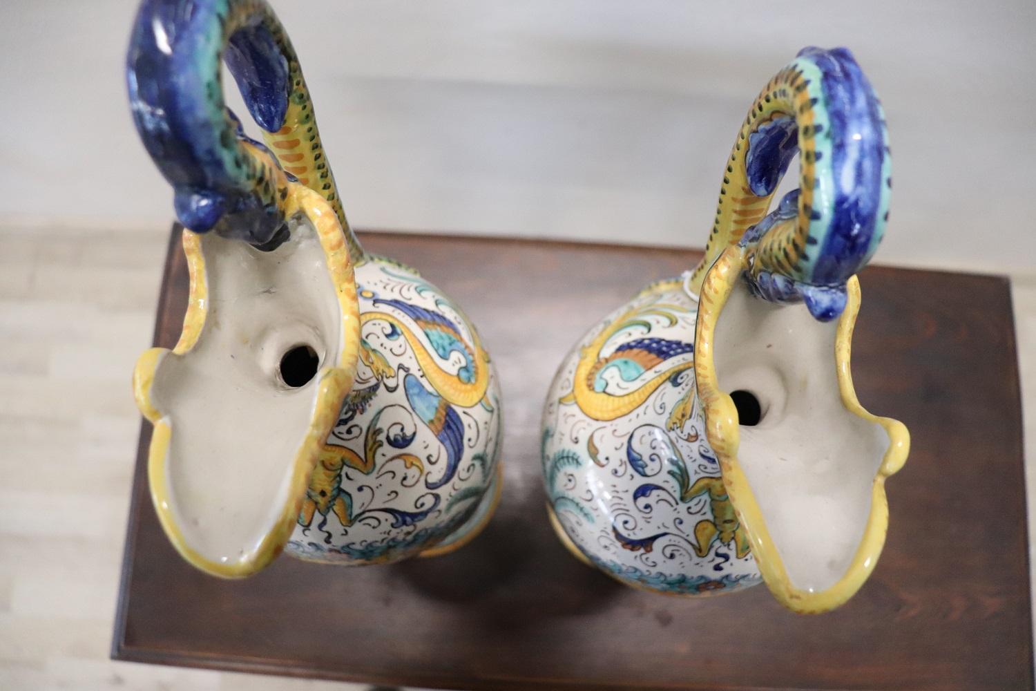 Set von 2 italienischen Deruta-Keramik-Amphoren aus dem frühen 20. Jahrhundert im Angebot 9
