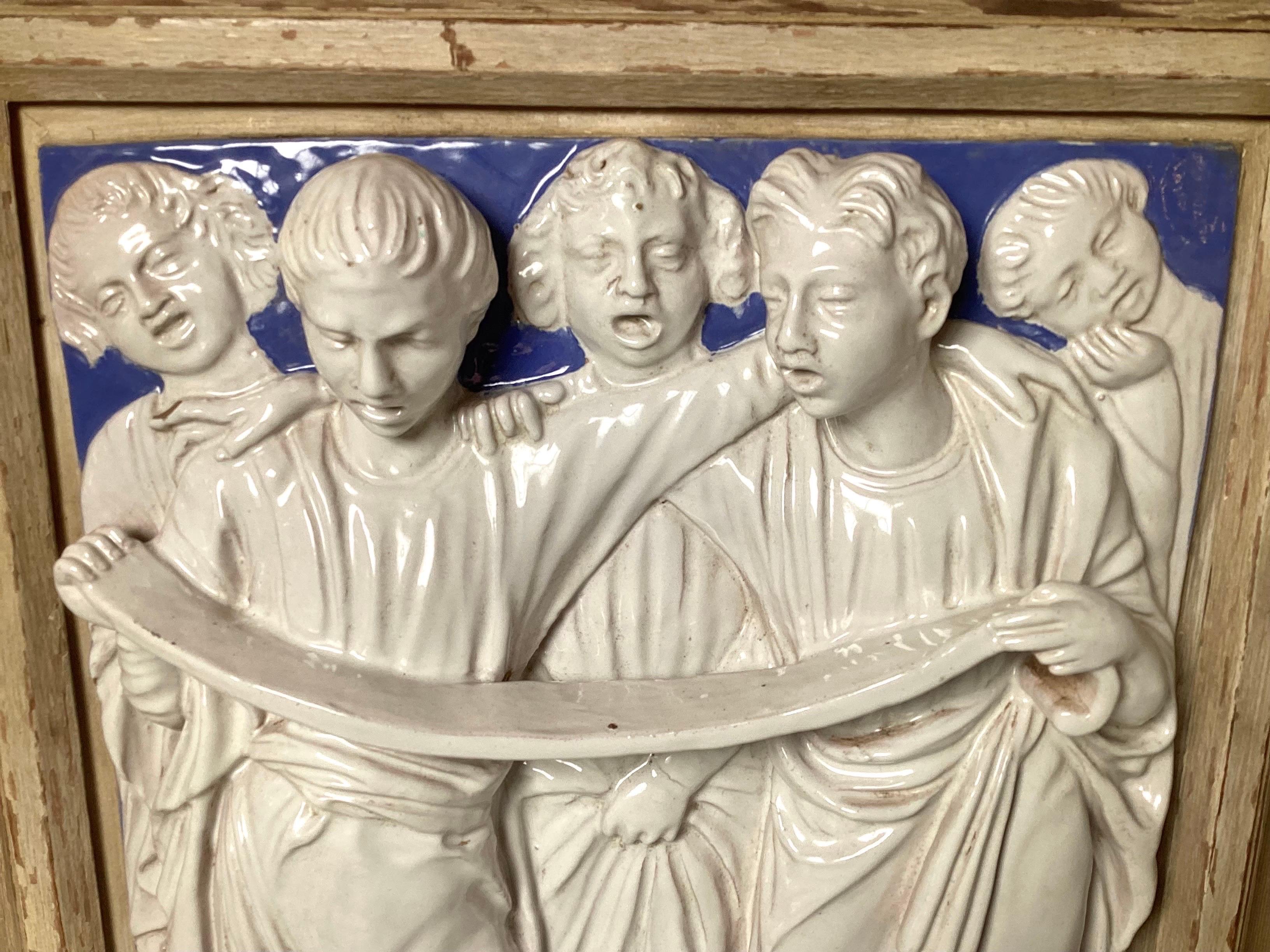 Renaissance Early 20th Century Italian Faience Frieze of Singers For Sale