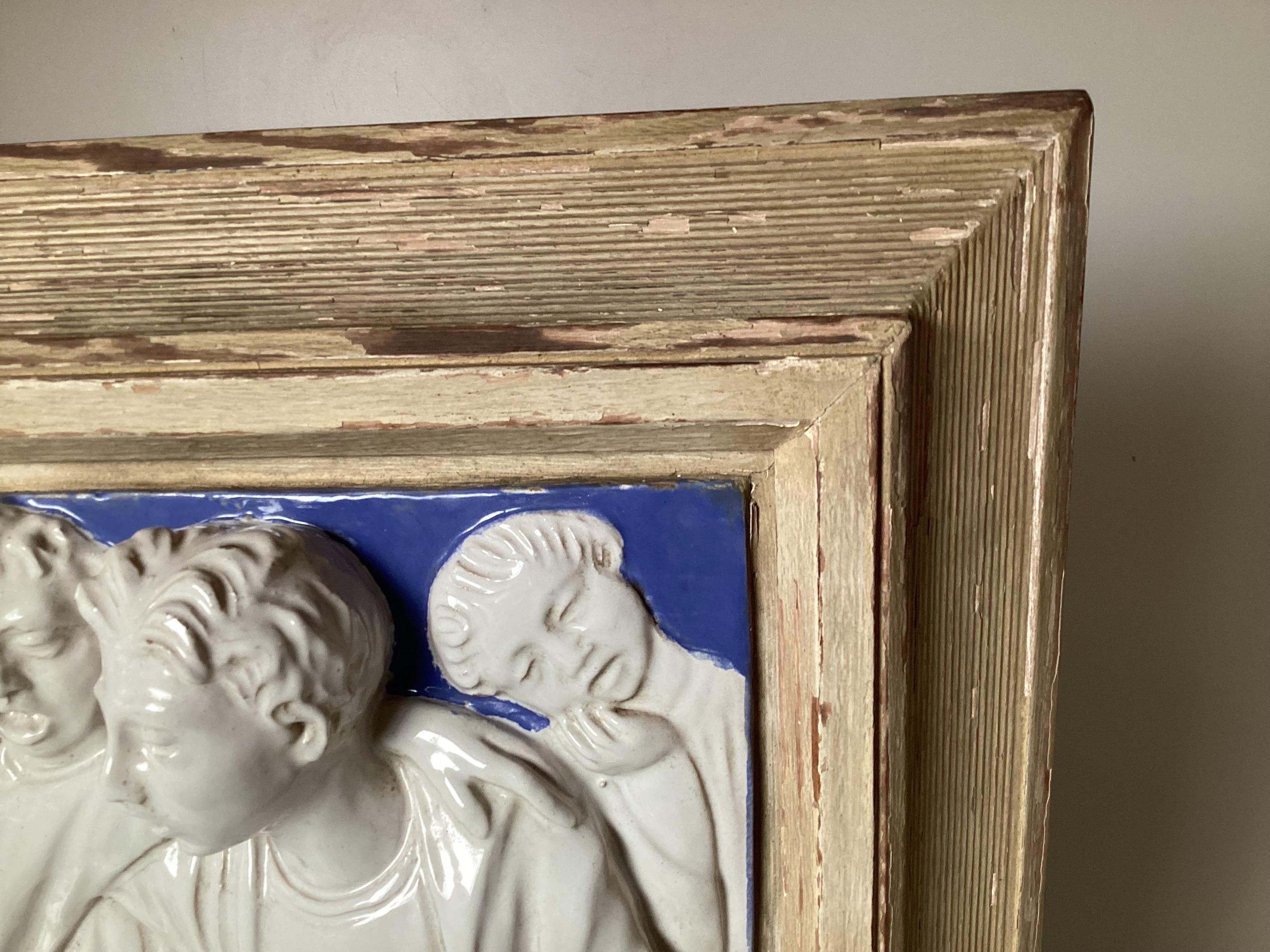 Early 20th Century Italian Faience Frieze of Singers In Good Condition For Sale In Lambertville, NJ