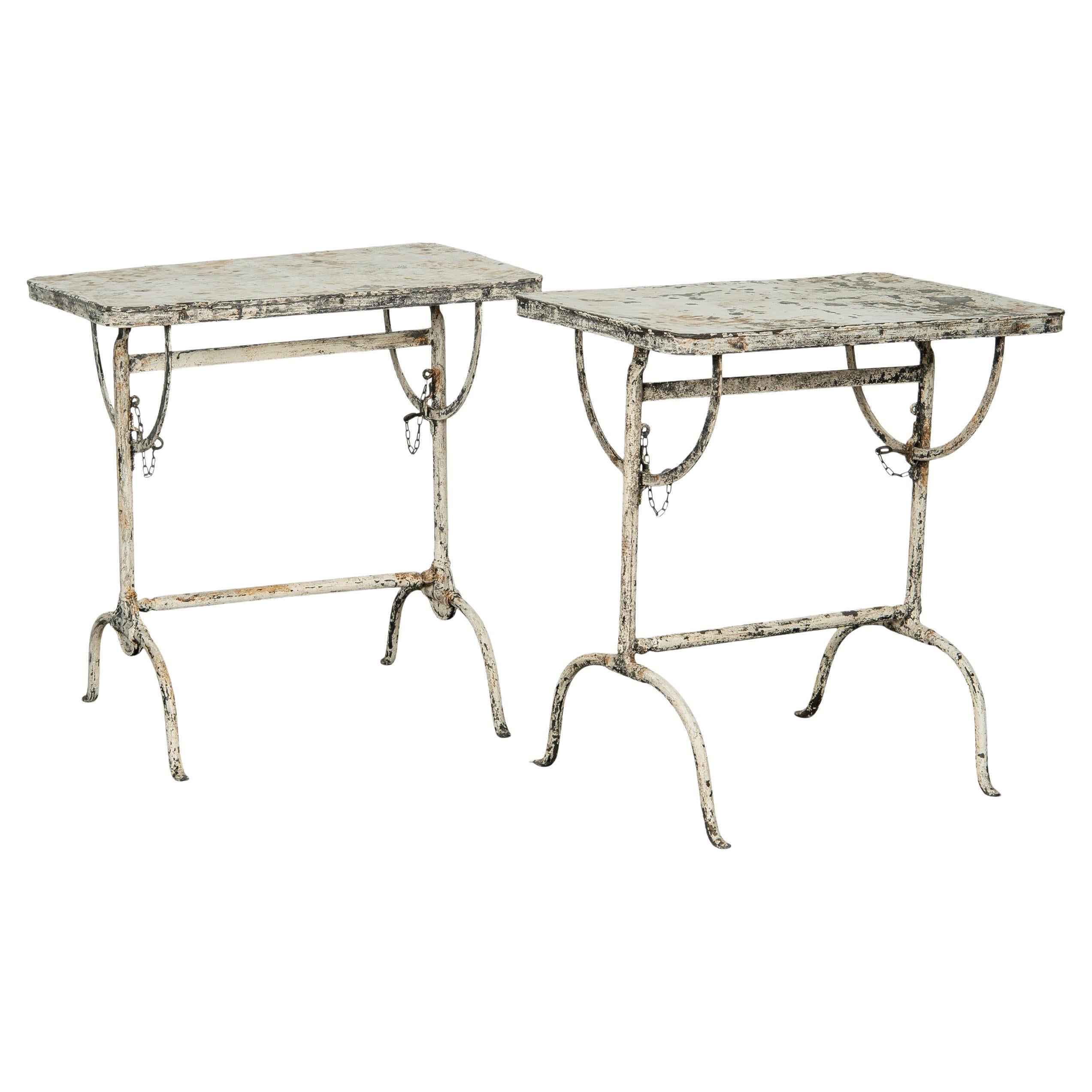 Mesa Bistro Plegable Italiana De Principios Del Siglo XX - Pareja