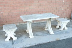 Early 20th Century Italian Garden Set Table and Two Stools