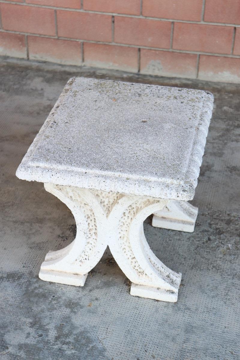 Early 20th Century Italian Garden Set Table and Two Stools For Sale 4