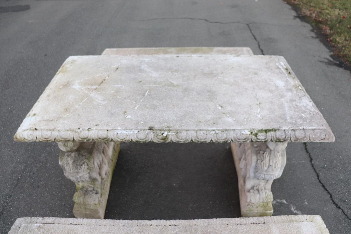 Early 20th Century Italian Garden Set Table with Two Benchs 6