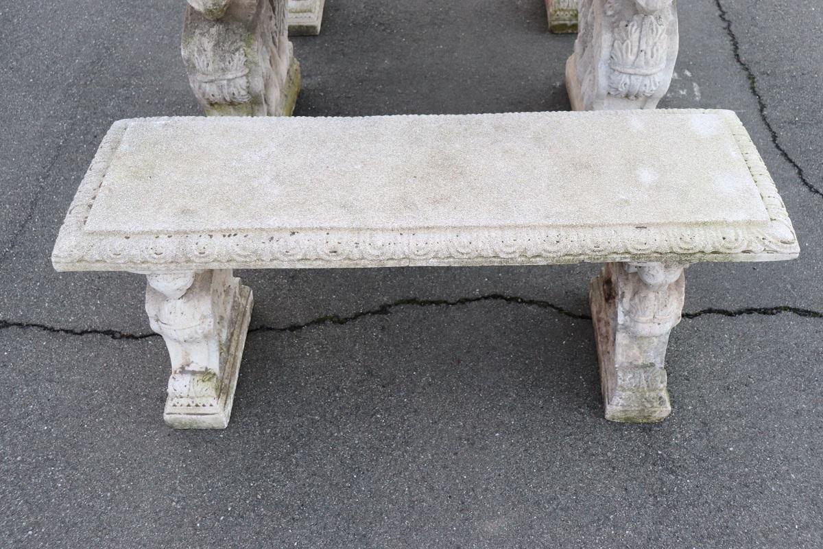 Early 20th Century Italian Garden Set Table with Two Benchs 5