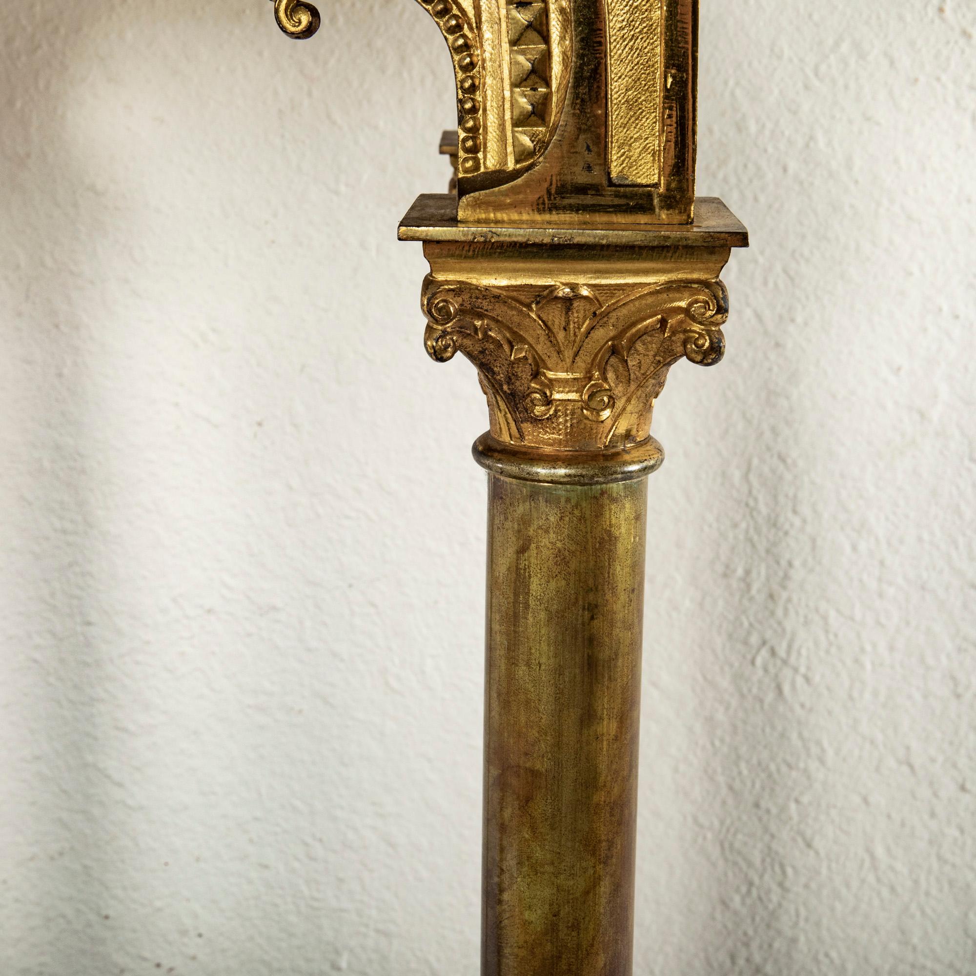 Italienischer Altar- oder Skulpturenständer aus vergoldetem Messing und Holz aus dem frühen 20. im Angebot 7