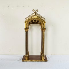Early 20th Century Italian Gilt Brass and Wooden Altar or Sculpture Stand