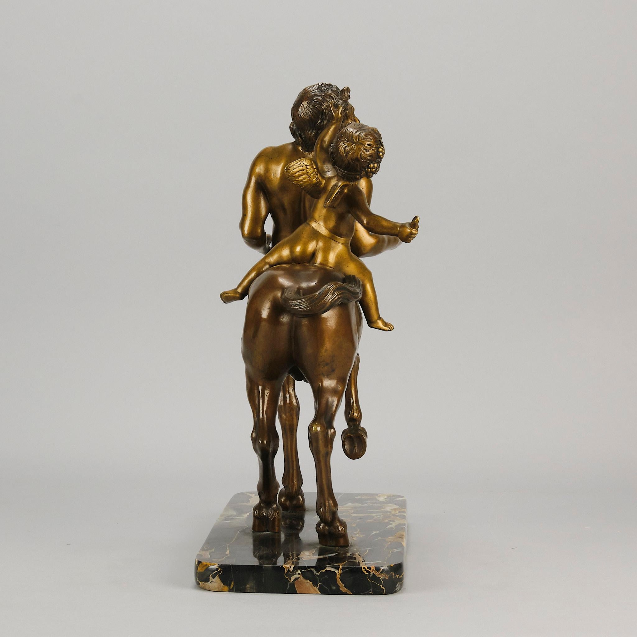 Scultura in bronzo dorato dei primi del Novecento di un 