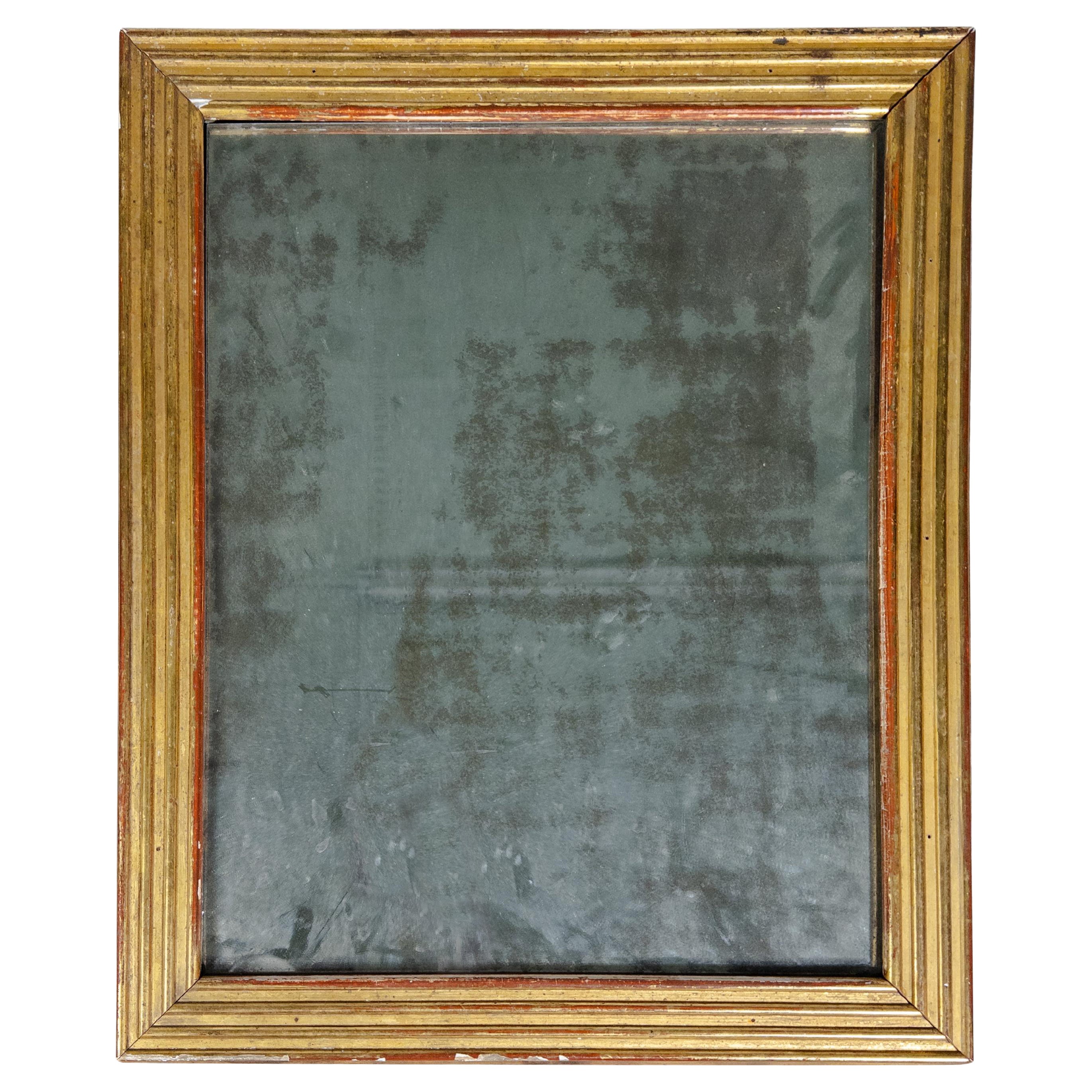 Early 20th Century Italian Gilt Frame Foxed Mirror For Sale