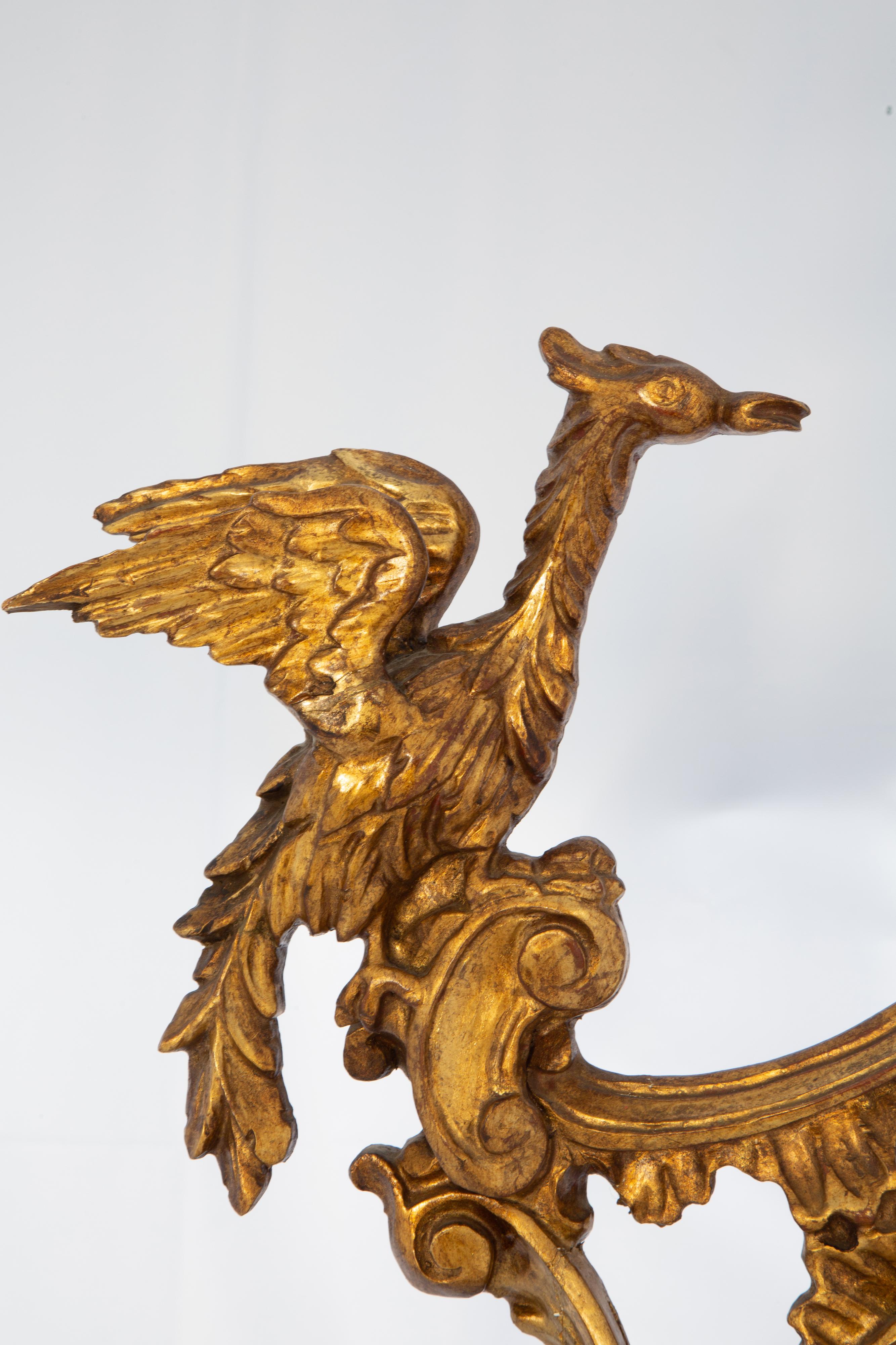 Early 20th Century Italian Giltwood Chippendale Style Pagoda Form Mirror 2