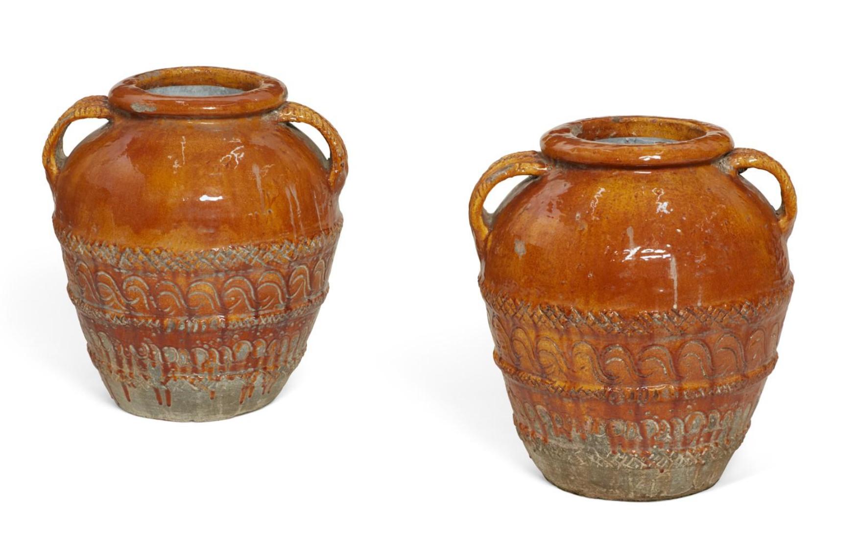 Early 20th Century, Italian Glazed Earthenware Jars In Good Condition For Sale In Salt Lake City, UT