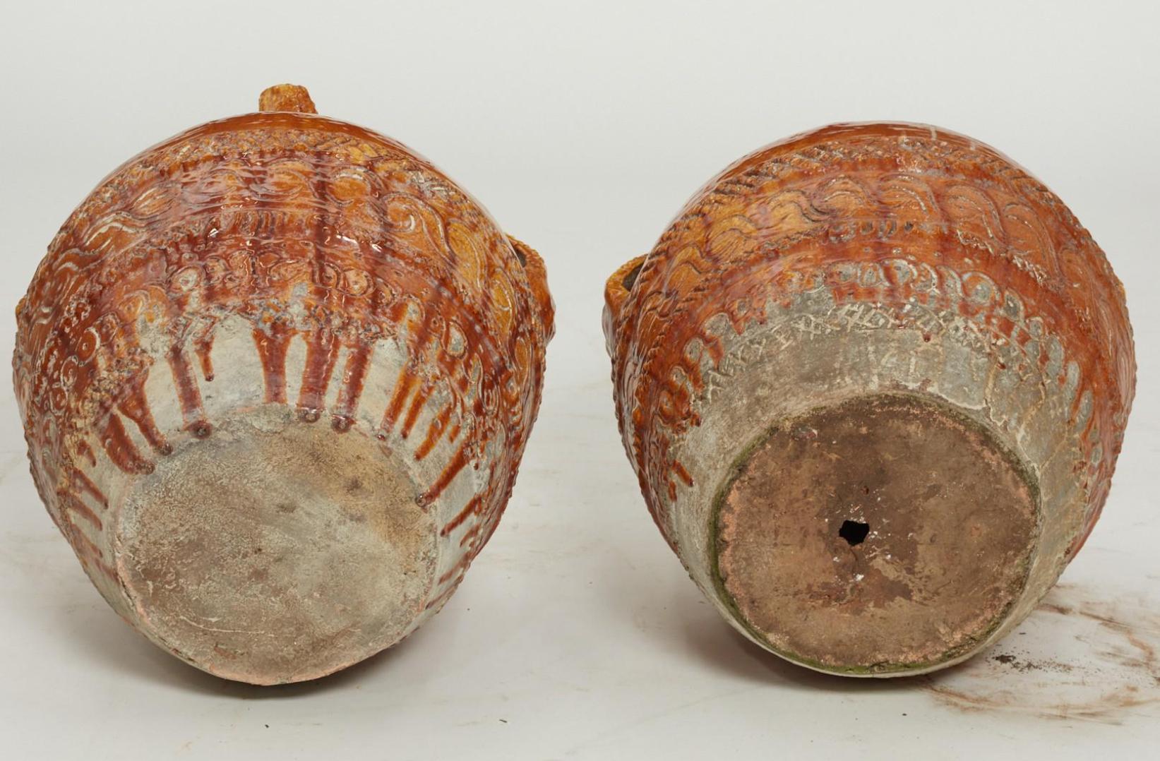 Early 20th Century, Italian Glazed Earthenware Jars For Sale 3