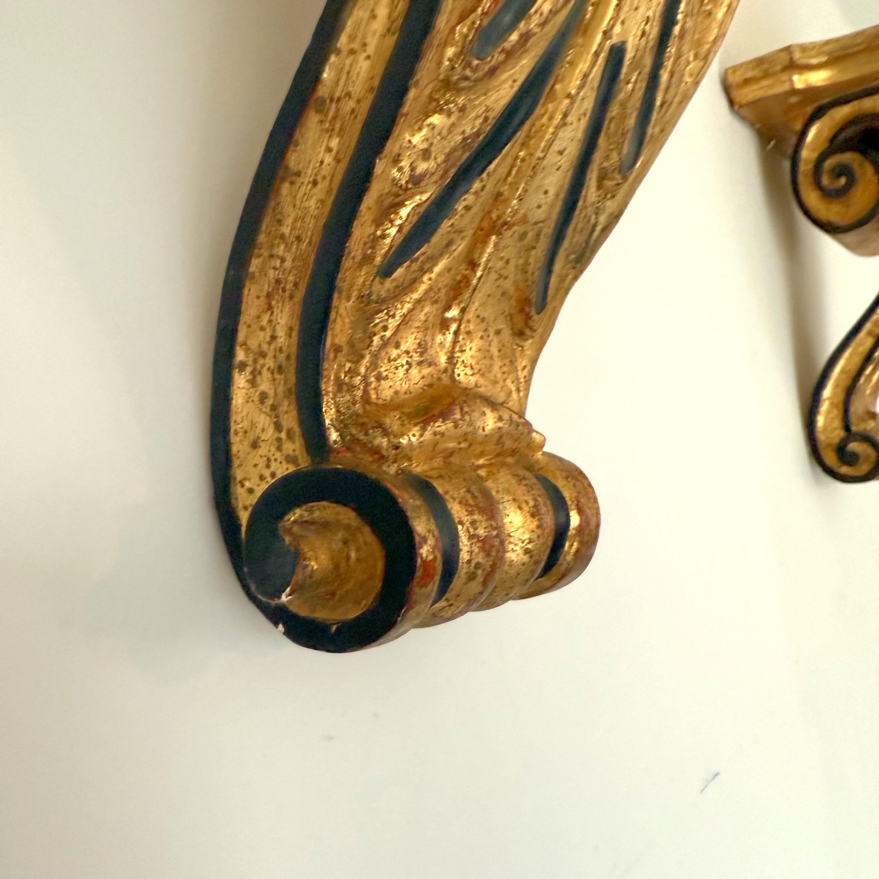 Early 20th Century Italian Gold Gilt Wall Shelves - a Pair For Sale 6