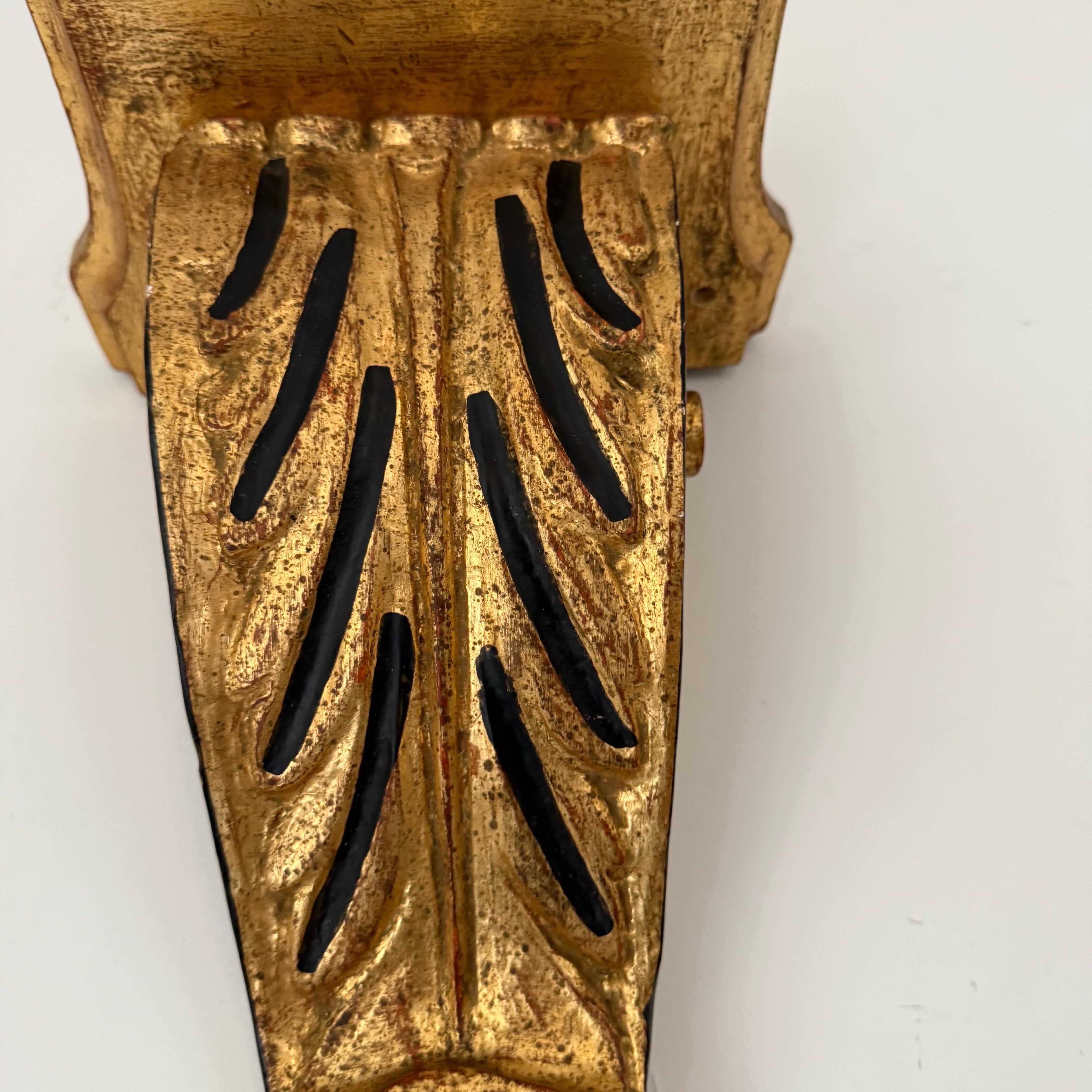 Early 20th Century Italian Gold Gilt Wall Shelves - a Pair For Sale 7