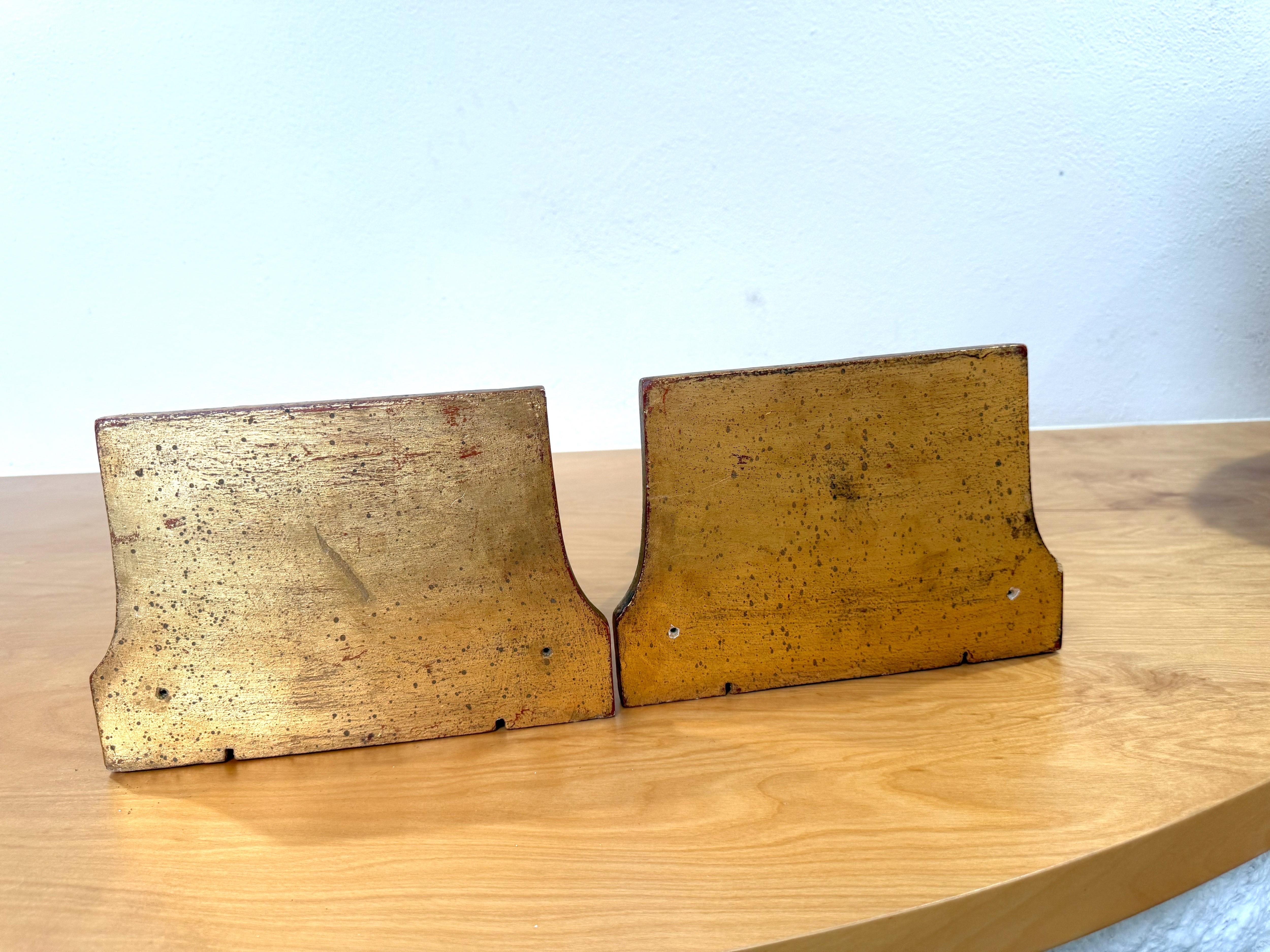 Wood Early 20th Century Italian Gold Gilt Wall Shelves - a Pair For Sale