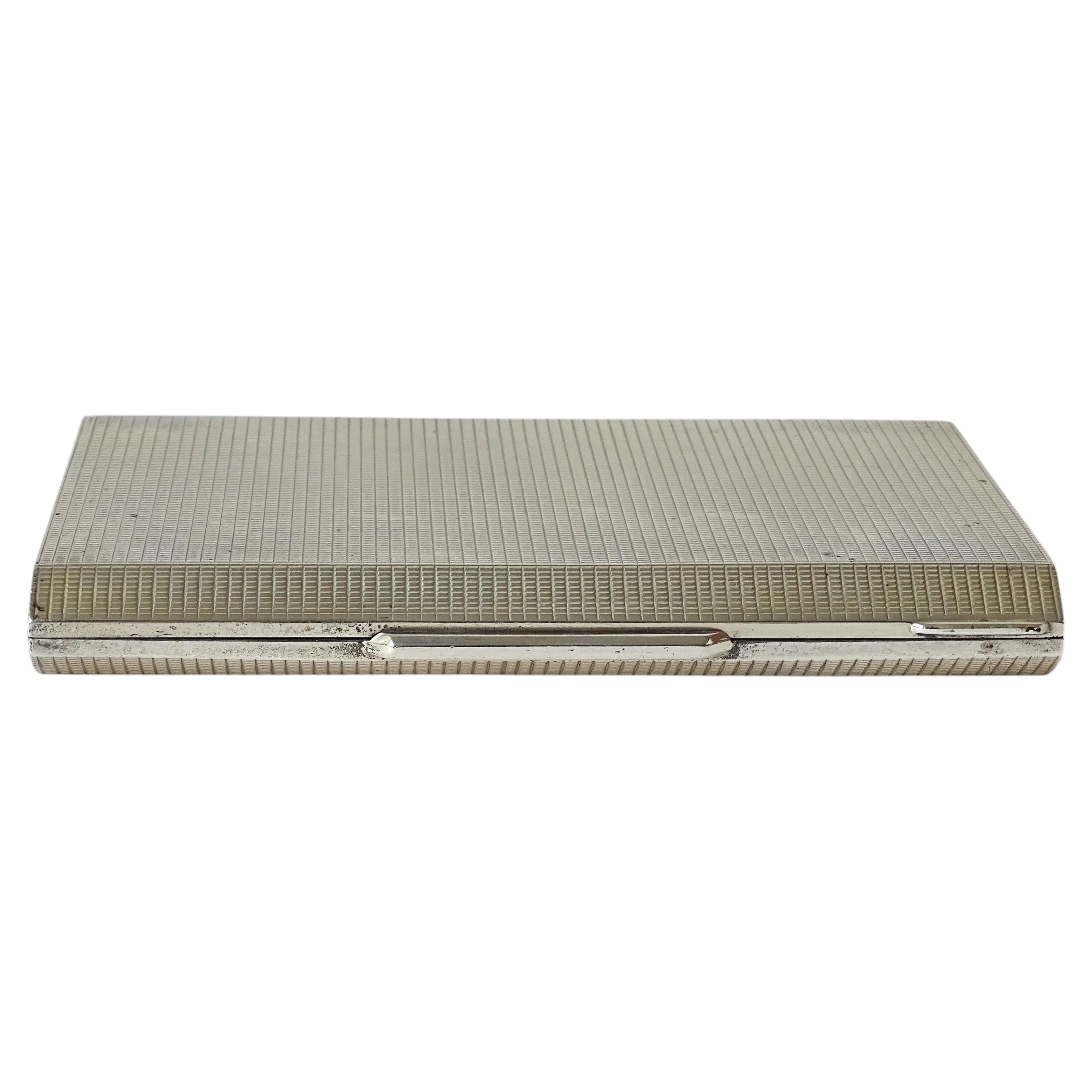 Early 20th Century Italian Hexagonal Silver Cigrette Box For Sale