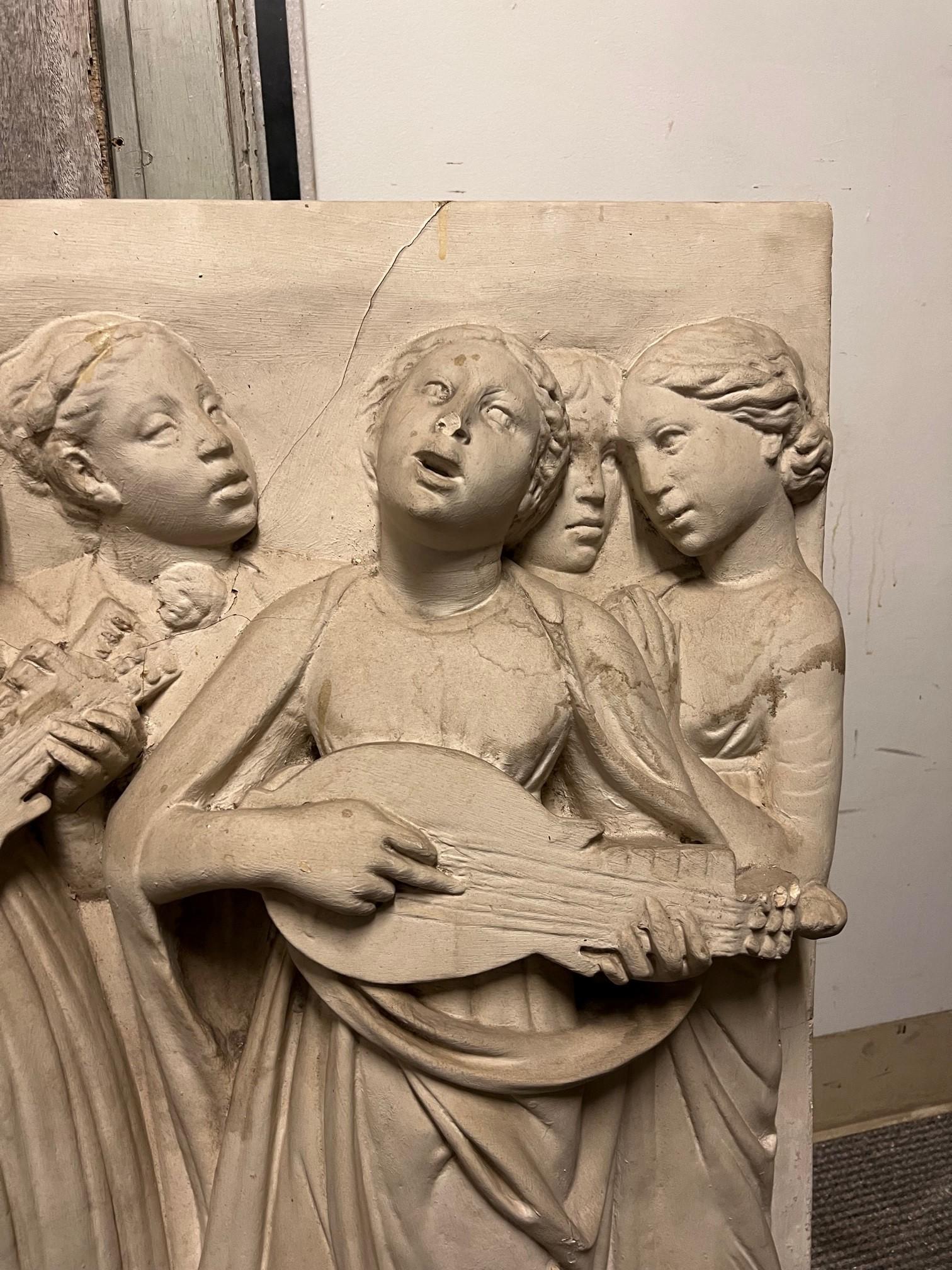 Early 20th Century Italian High-Relief Plaster Wall Plaque For Sale 1