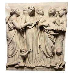 Italienische Hochrelief-Gipswandtafel aus dem frühen 20.