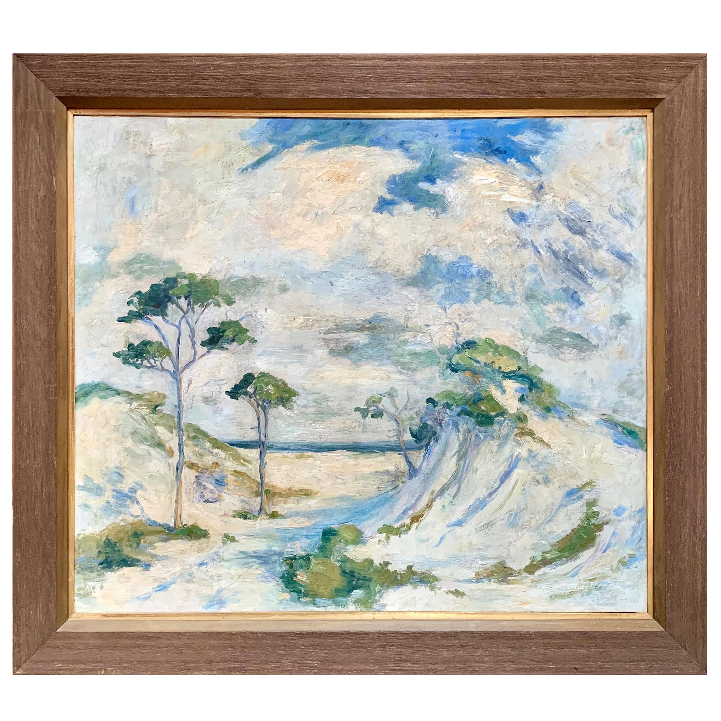 Early 20th Century Italian Impressionist Plein Air Landscape Painting