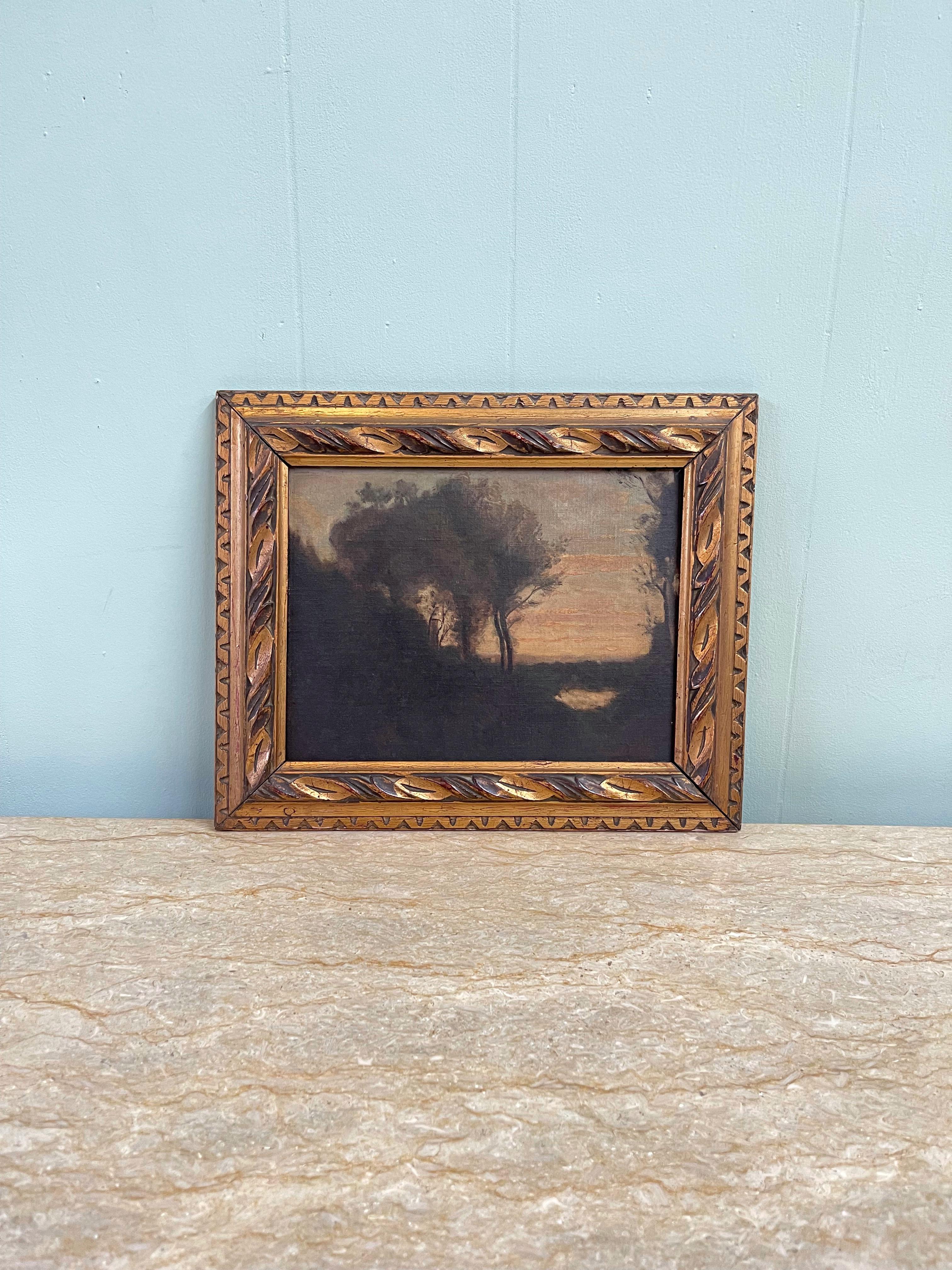 Early 20th Century Italian Landscape Painting by A.M. Merelli For Sale 3